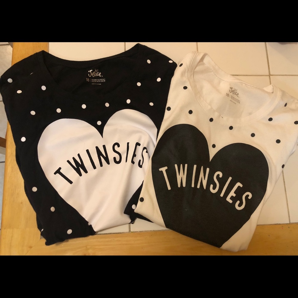 Set of Justice Twinsies shirts